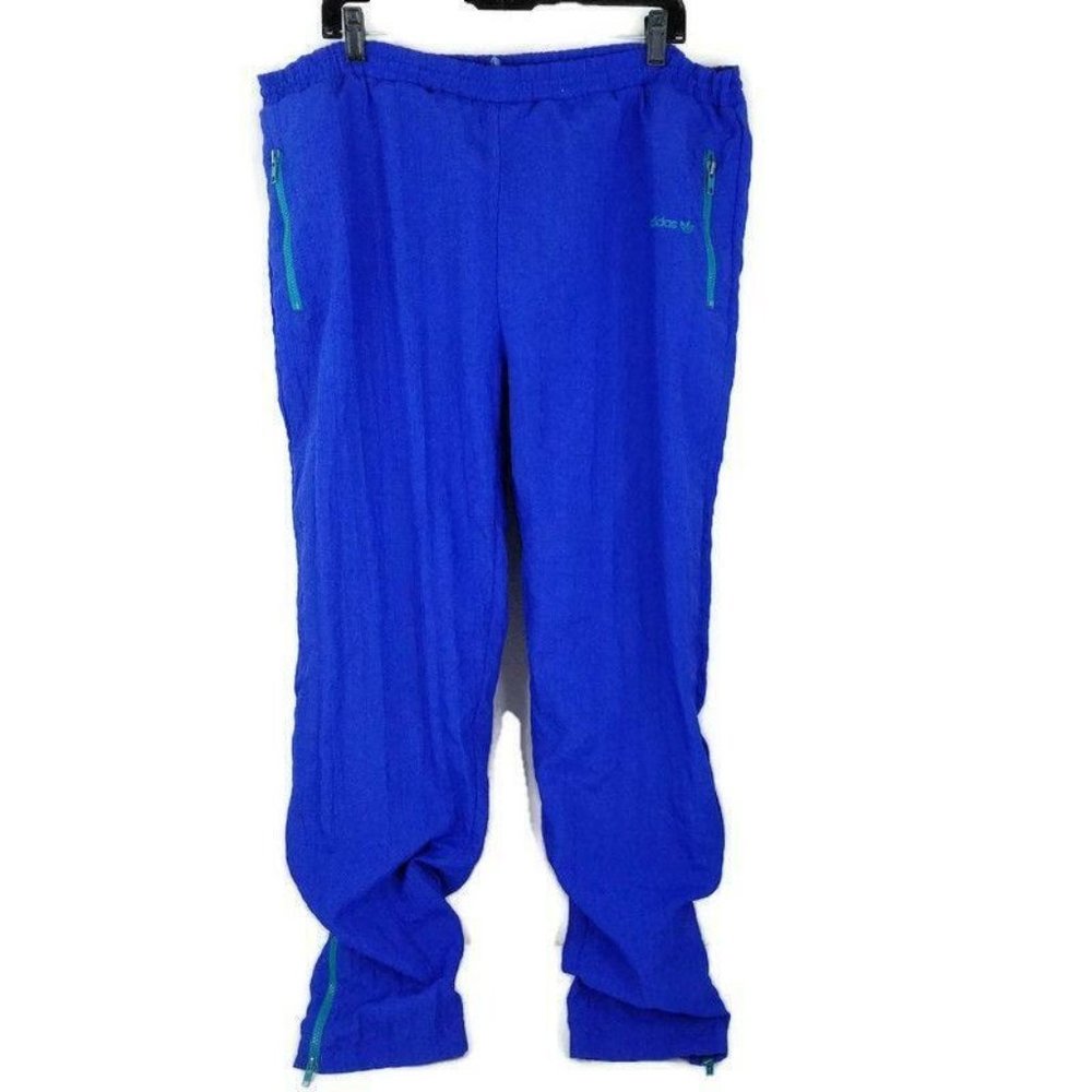 Adidas Nylon Track Pant XL Parachute Crinkle Streetwear Slouch Leg Vintage 90s - Picture 1 of 12